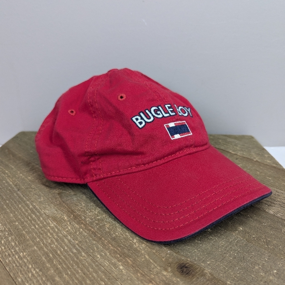 Vintage Bugle Boy Red Baseball Cap  90s Logo Embroidered Adjustable Hat